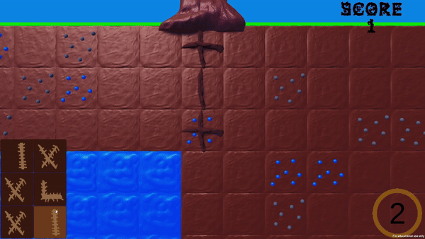 A screenshot from the game made in a team